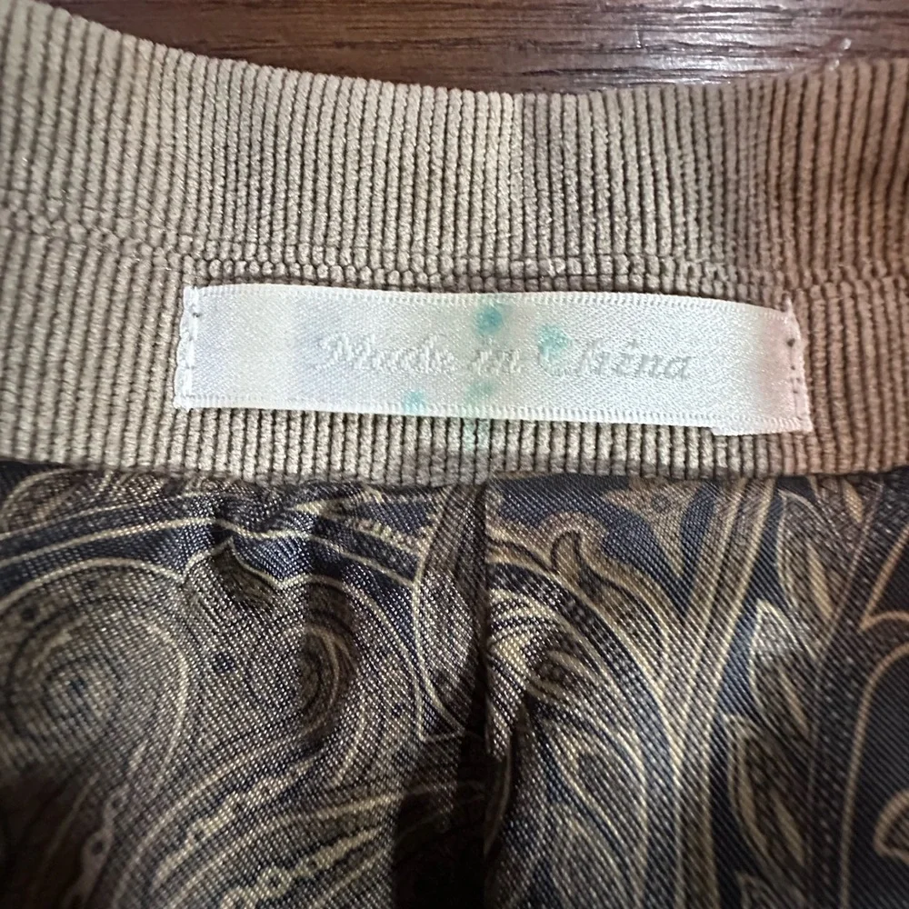 Lauren Ralph Lauren Men’s Corduroy Blazer Beige Paisley Lined 50R‎ Sport Coat